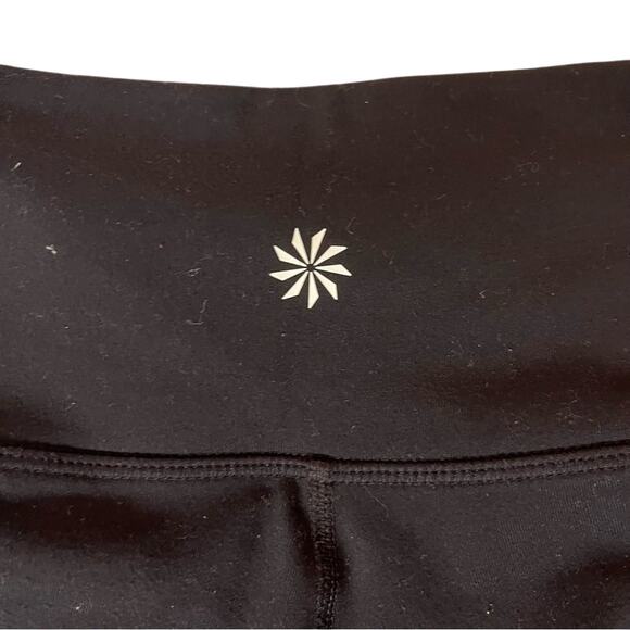 Athleta Black Moto High Rise Powerful Gleam Mesh Leggings Size XS Yoga Workout - Picture 12 of 12